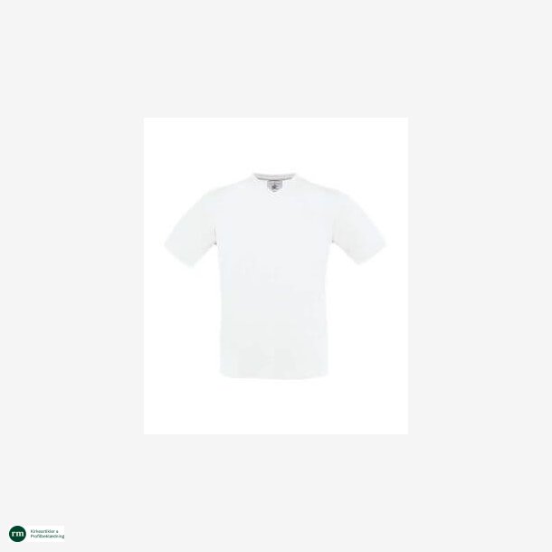 Hvid B&C Exact T-shirt med V-hals 