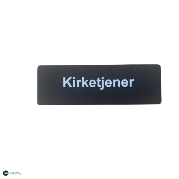 Sort navneskilt med magnet - Kirketjener