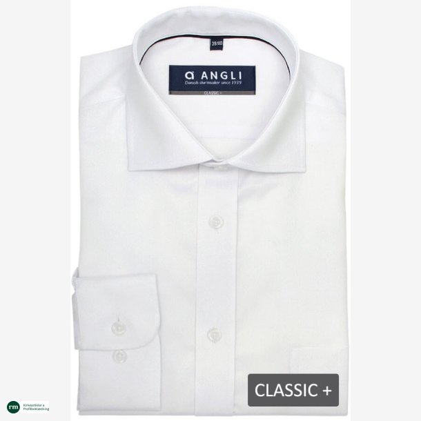 Angli skjorte | classic + fit lange rmer | Hvid 