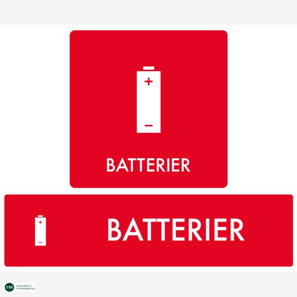 Affaldsskilt "Batterier" | piktogram 