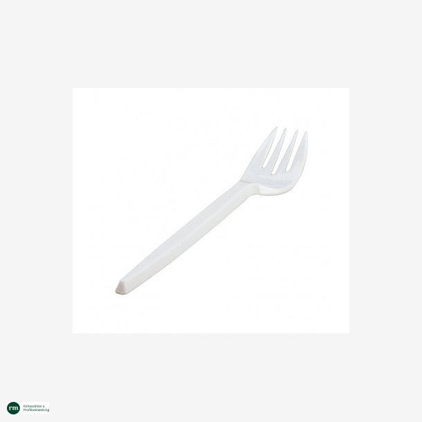 Gaffel plast | 16,5 cm. | Hvid