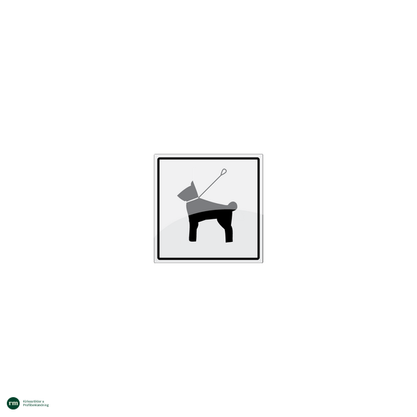 Hund i snor | 2 mm. Rustfri stl skilt
