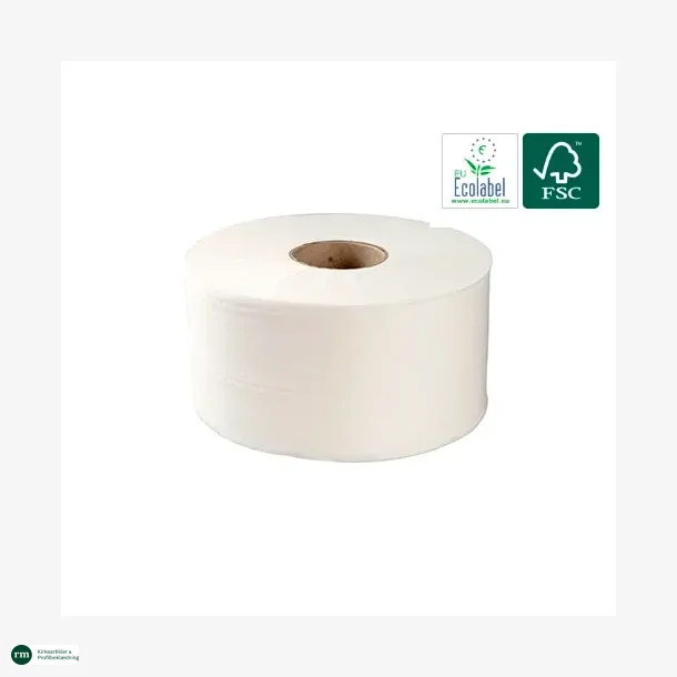 Jumborulle,  Care-Ness Excellent Eco, 2-lags, Mini, 190m x 9,5cm, 19,5cm, hvid, 100% nyfiber