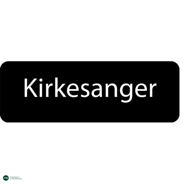 Sort navneskilt med magnet - Kirkesanger