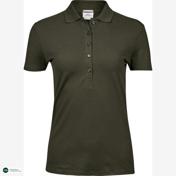 Luxury strecht dame Polo | Dark Olive