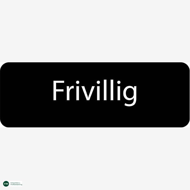 Sort navneskilt med magnet - Frivillig