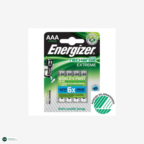 Svanemrket genopladeligebatterier | AAA | 4 stk.